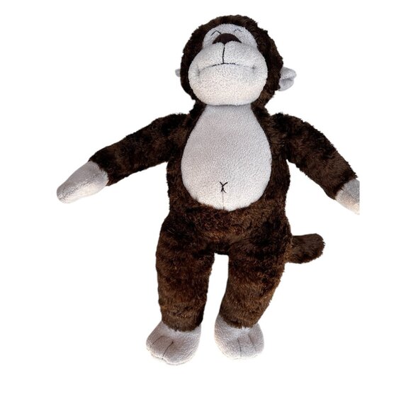BAB Brown Monkey Plush Toy In Faux Leather Jacket & Denim Outfit With Sneakers - Picture 16 of 16